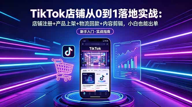 TikTok店铺从0到1落地实战：店铺注册+产品上架+物流回款+内容剪辑，小白也能出单-米壳知道—知识分享平台
