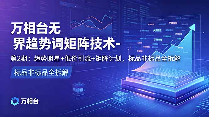 万相台无界趋势词矩阵技术-第2期：趋势明星+低价引流+矩阵计划，标品非标品全拆解-米壳知道—知识分享平台