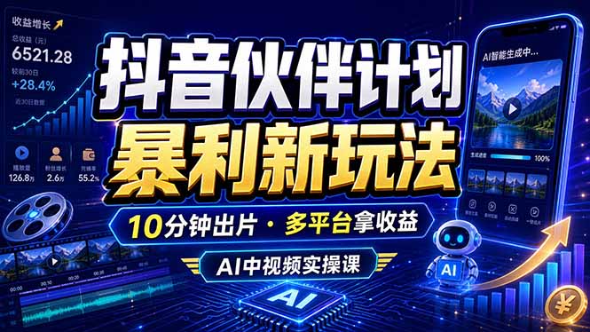 抖音伙伴计划最新玩法,无需配音剪辑,10分钟出一条原创视频,轻松日入三位数-米壳知道—知识分享平台
