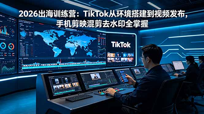 2026出海训练营：TikTok从环境搭建到视频发布，手机剪映混剪去水印全掌握-米壳知道—知识分享平台