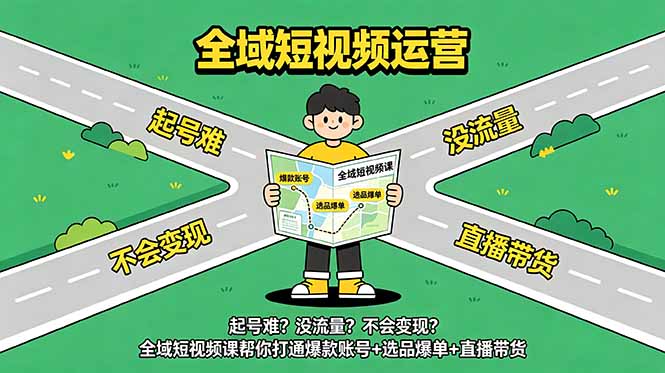 起号难？没流量？不会变现？全域短视频课帮你打通爆款账号+选品爆单+直播带货-米壳知道—知识分享平台