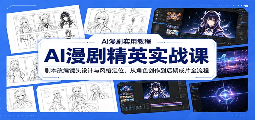 AI漫剧精英实战课：剧本改编镜头设计与风格定位，从角色创作到后期成片全流程-米壳知道—知识分享平台