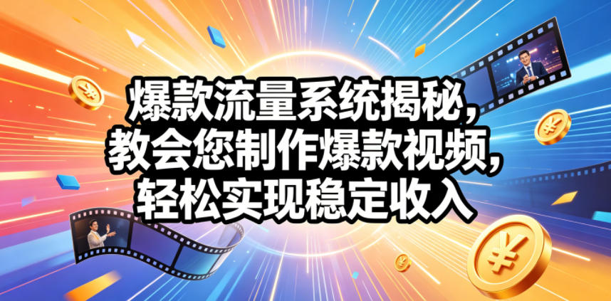 爆款流量系统揭秘，教会您制作爆款视频，轻松实现稳定收入【原创双语字幕】-米壳知道—知识分享平台