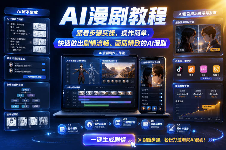 AI漫剧教程，跟着步骤实操，操作简单，快速做出剧情流畅、画质精致的AI漫剧-米壳知道—知识分享平台