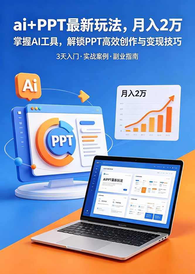 ai+PPT最新玩法，月入2万掌握AI工具，解锁PPT高效创作与变现技巧3天入门，实战案例·副业指南-米壳知道—知识分享平台