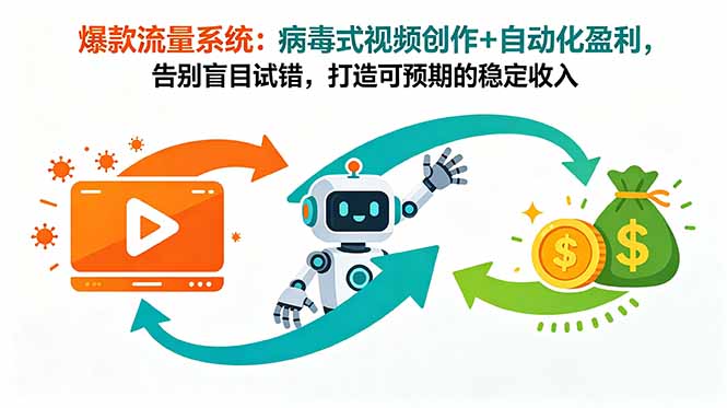 爆款流量系统：病毒式视频创作+自动化盈利，告别盲目试错，打造可预期的稳定收入-米壳知道—知识分享平台