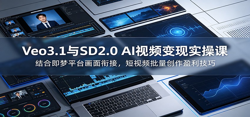 Veo3.1与SD2.0 AI视频变现实操课课：结合即梦平台画面衔接，短视频批量创作盈利技巧-米壳知道—知识分享平台