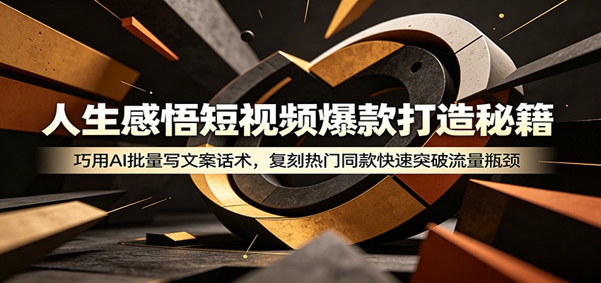 人生感悟短视频爆款打造秘籍:巧用A 批量写文案话术,复刻热门同款快速突破流量瓶颈-米壳知道—知识分享平台