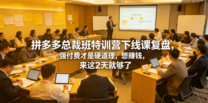 拼多多总裁班特训营下线课复盘，强付费才是硬道理，想賺钱，来这2天就够了-米壳知道—知识分享平台