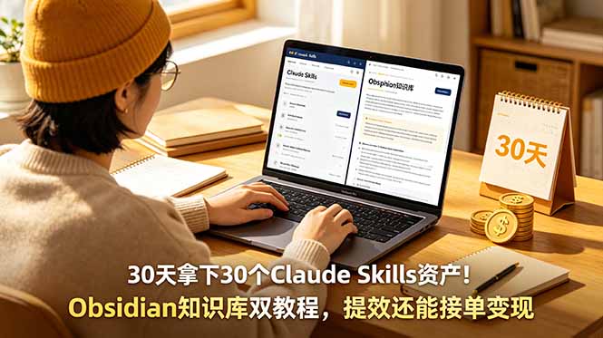 30天拿下30个Claude Skills资产！Obsidian知识库双教程，提效还能接单变现-米壳知道—知识分享平台
