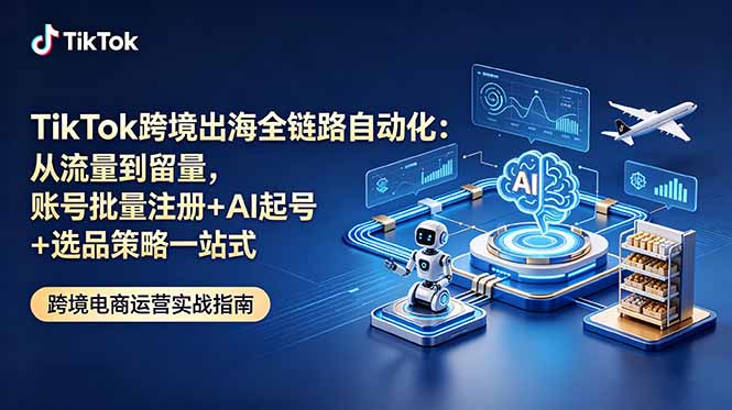 TikTok跨境出海全链路自动化：从流量到留量，账号批量注册+AI起号+选品策略一站式-米壳知道—知识分享平台