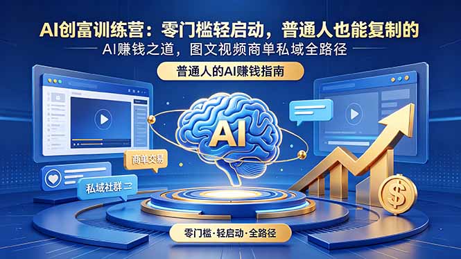AI创富训练营：零门槛轻启动，普通人也能复制的AI赚钱之道，图文视频商单私域全路径-米壳知道—知识分享平台