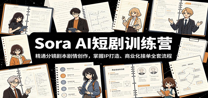 Sora AI短剧训练营:精通分镜剧本剧情创作,掌握IP打造、商业化接单全套流程-米壳知道—知识分享平台