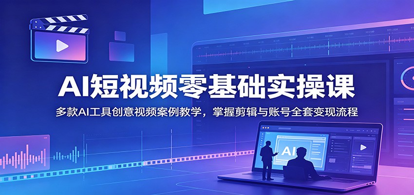 AI短视频零基础实操课：多款AI工具创意视频案例教学，掌握剪辑与账号全套变现流程-米壳知道—知识分享平台
