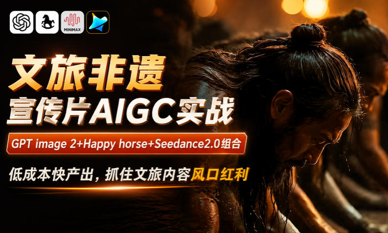 文旅非遗宣传片AIGC实战，GPT image 2+Happy horse+Seedance2.0组合，低成本快产出，抓住文旅内容风口红利-米壳知道—知识分享平台