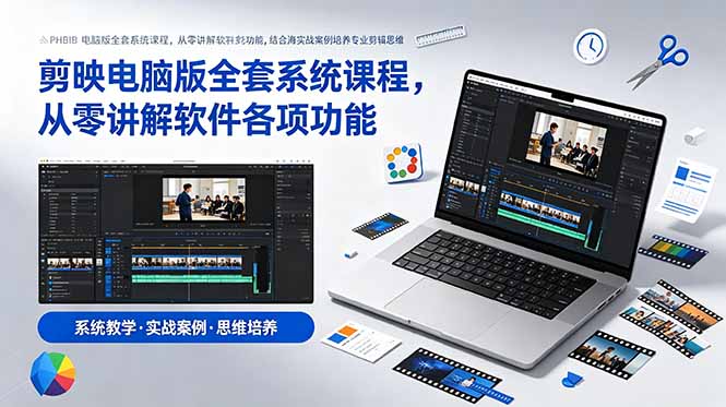 剪映电脑版全套系统课程，从零讲解软件各项功能，结合海量实战案例培养专业剪辑思维-米壳知道—知识分享平台