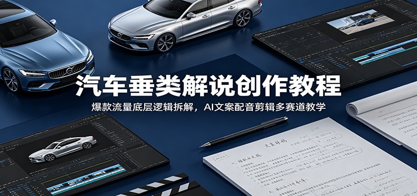 汽车垂类解说创作教程：爆款流量底层逻辑拆解，AI文案配音剪辑多赛道教学-米壳知道—知识分享平台