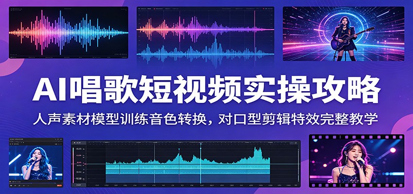 AI唱歌短视频实操攻略：人声素材模型训练音色转换，对口型剪辑特效完整教学-米壳知道—知识分享平台