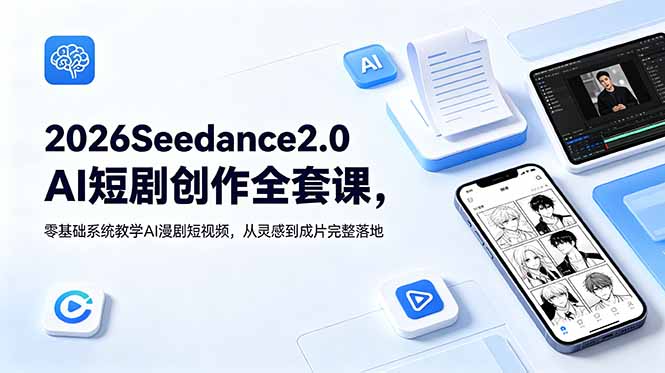 2026Seedance2.0AI短剧创作全套课，零基础系统教学AI漫剧短视频，从灵感到成片完整落地-米壳知道—知识分享平台