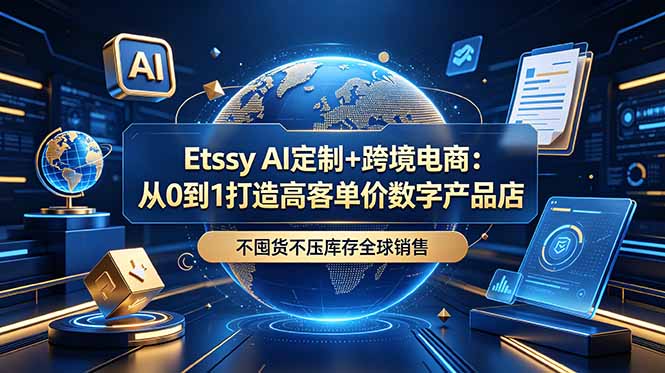 Etsy AI定制+跨境电商：从0到1打造高客单价数字产品店，不囤货不压库存全球销售-米壳知道—知识分享平台