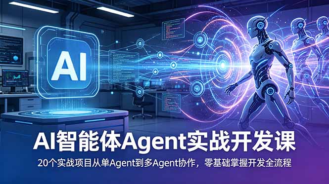 AI智能体Agent实战开发课：20个实战项目从单Agent到多Agent协作，零基础掌握开发全流程-米壳知道—知识分享平台