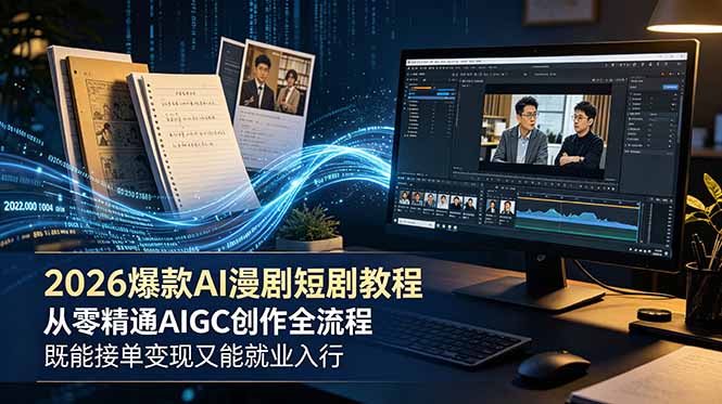 2026 爆款 AI 漫剧短剧教程 从零精通 AIGC 创作全流程 既能接单变现又能就业入行-米壳知道—知识分享平台