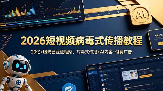 2026短视频病毒式传播教程：20亿+曝光已验证框架，病毒式传播+AI内容+付费广告-米壳知道—知识分享平台