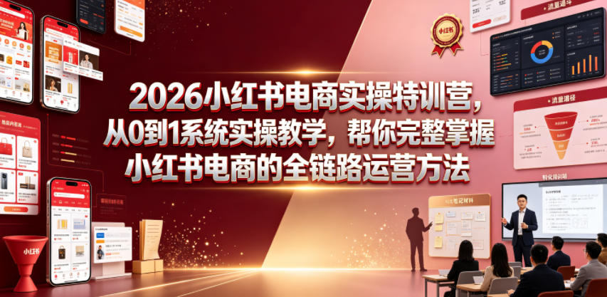 2026小红书电商实操特训营，从0到1系统实操教学，帮你完整掌握小红书电商的全链路运营方法-米壳知道—知识分享平台