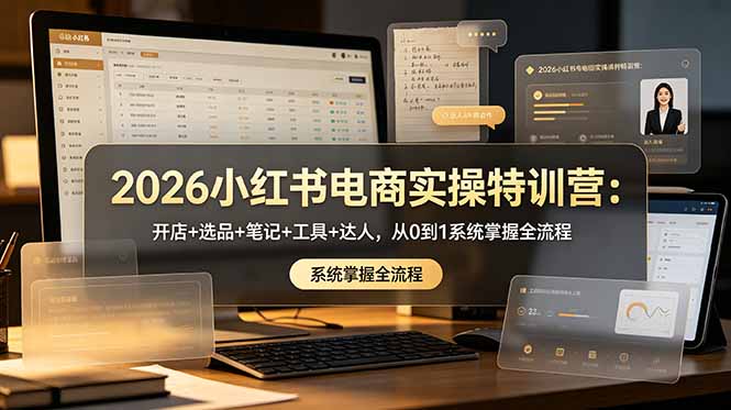 2026小红书电商实操特训营：开店+选品+笔记+工具+达人，从0到1系统掌握全流程-米壳知道—知识分享平台