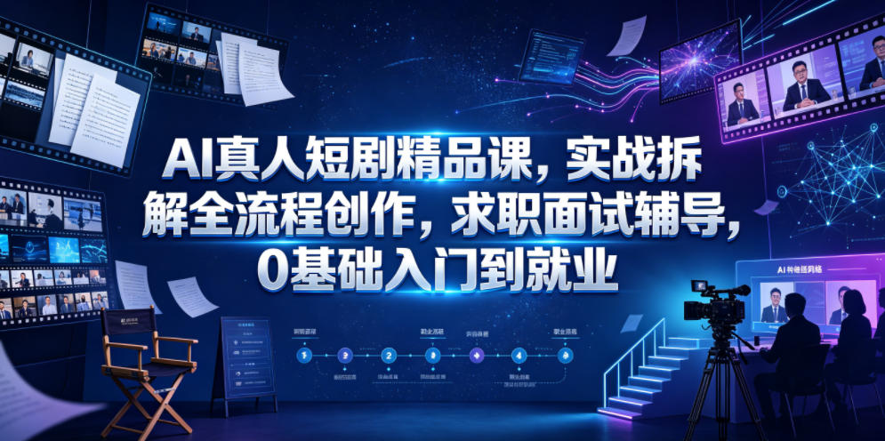 AI真人短剧精品课，实战拆解全流程创作，求职面试辅导，0基础入门到就业-米壳知道—知识分享平台