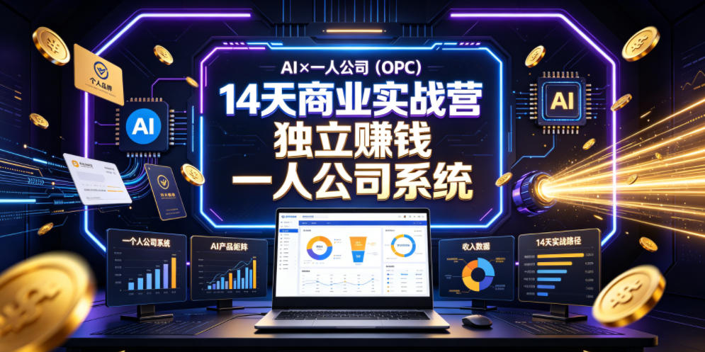 AI×一人公司(OPC)14天商业实战营，用AI帮你搭建一个属于你自己的、能独立賺钱的一人公司系统-米壳知道—知识分享平台