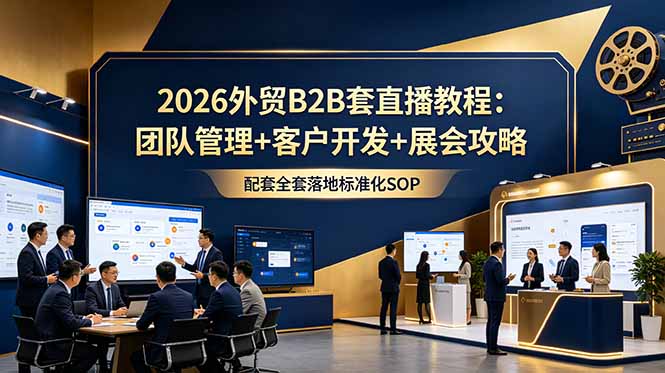 2026外贸B2B套直播教程：团队管理+客户开发+展会攻略，配套全套落地标准化SOP-米壳知道—知识分享平台