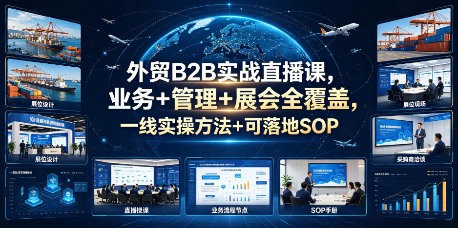 外贸B2B实战直播课，业务+管理+展会全覆盖，一线实操方法+可落地SOP-米壳知道—知识分享平台
