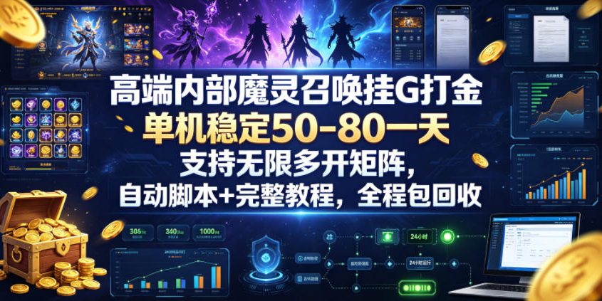 高端内部魔灵召唤挂G打金，单机稳定50-80一天，支持无限多开矩阵，自动脚本+完整教程，全程包回收【揭秘】-米壳知道—知识分享平台