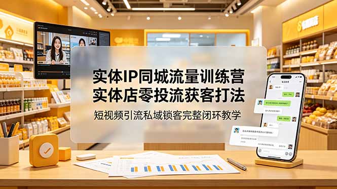 实体IP同城流量训练营：实体店零投流获客打法，短视频引流私域锁客完整闭环教学-米壳知道—知识分享平台
