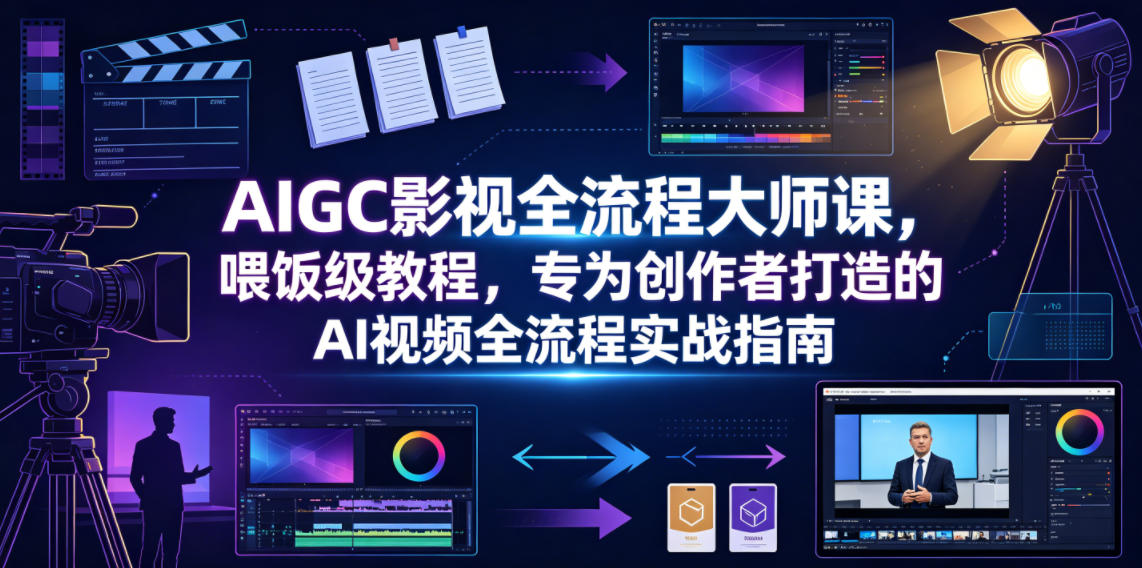 AIGC影视全流程大师课,喂饭级教程,专为创作者打造的AI视频全流程实战指南-米壳知道—知识分享平台