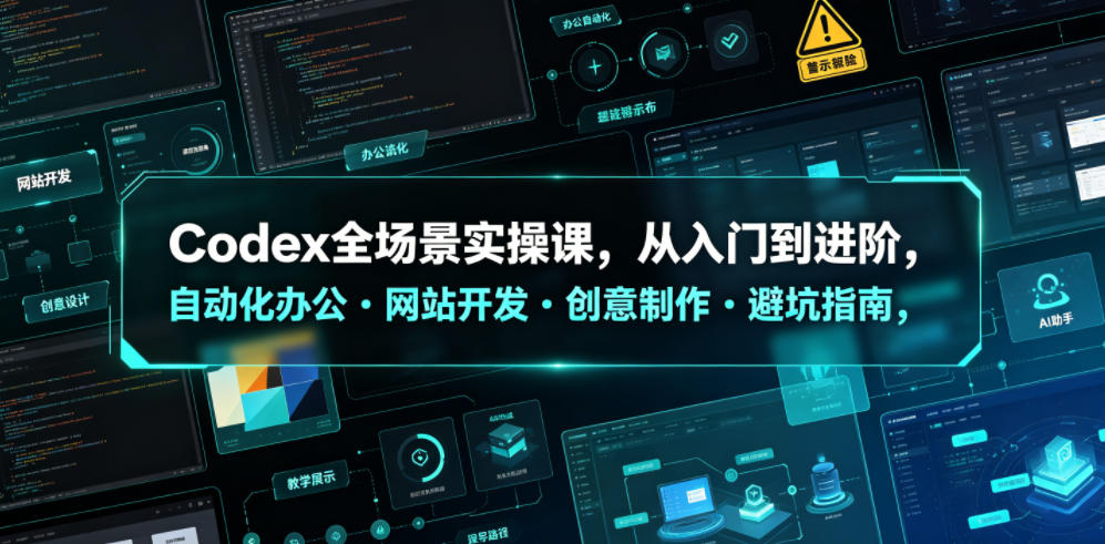 Codex全场景实操课,从入门到进阶,自动化办公・网站开发・创意制作・避坑指南,全流程教学-米壳知道—知识分享平台