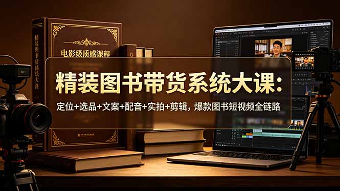 精装图书带货系统大课:定位+选品+文案+配音+实拍+剪辑,爆款图书短视频全链路-米壳知道—知识分享平台