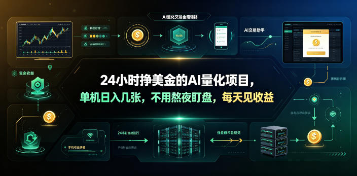 24小时挣美金的AI量化项目，单机日入几十美刀，不用熬夜盯盘，每天见收益【揭秘】-米壳知道—知识分享平台