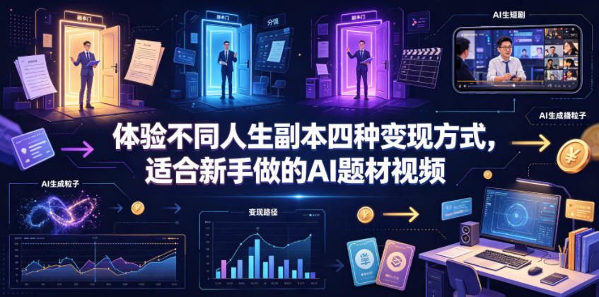 体验不同人生副本四种变现方式,适合新手做的AI题材视频-米壳知道—知识分享平台