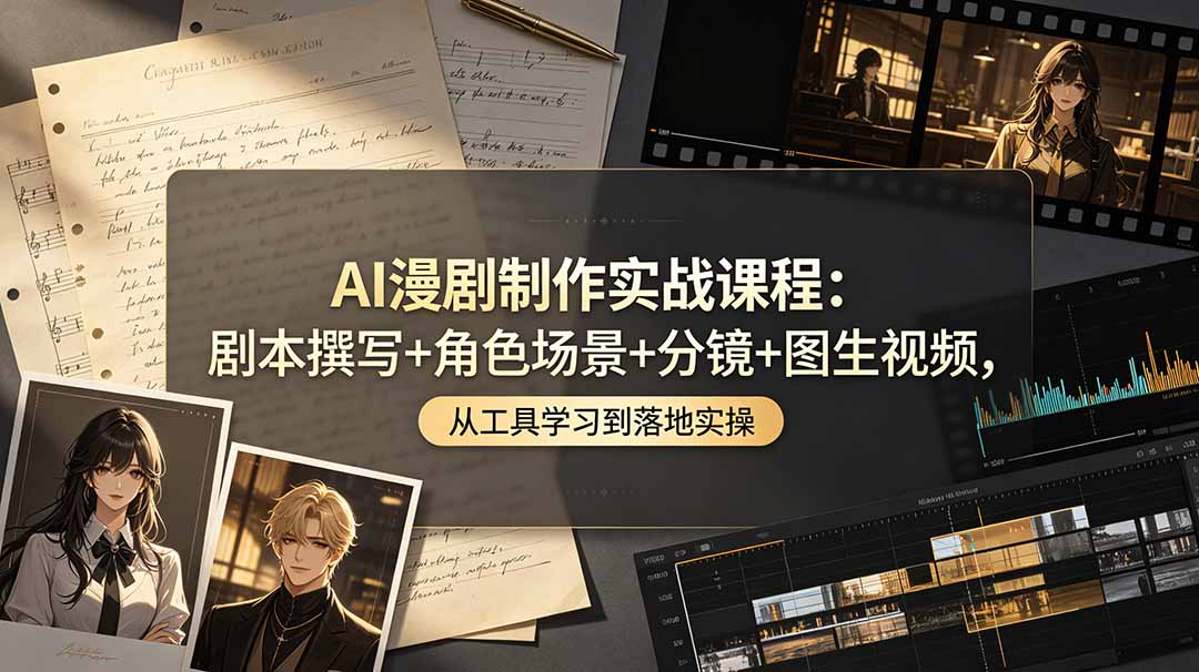 AI漫剧制作实战课程：剧本撰写+角色场景+分镜+图生视频，从工具学习到落地实操-米壳知道—知识分享平台