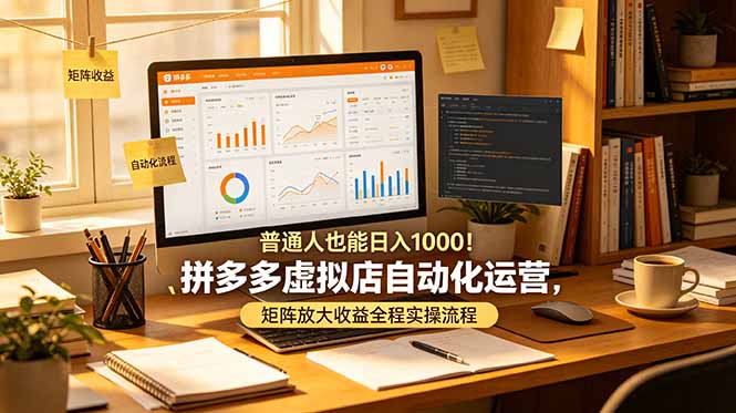 普通人也能日入 1000！拼多多虚拟店自动化运营，矩阵放大收益全程实操流程-米壳知道—知识分享平台