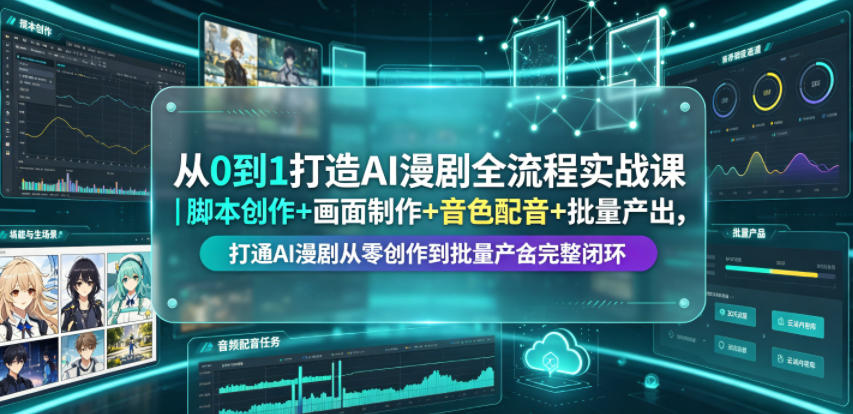 从0到1打造AI漫剧全流程实战课|脚本创作+画面制作+音色配音+批量产出,打通AI漫剧从零创作到批量量产完整闭环-米壳知道—知识分享平台