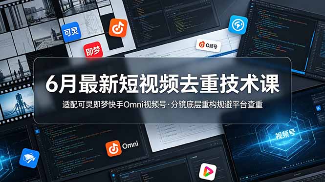 6月最新短视频去重技术课，适配可灵即梦快手Omni视频号，分镜底层重构规避平台查重-米壳知道—知识分享平台