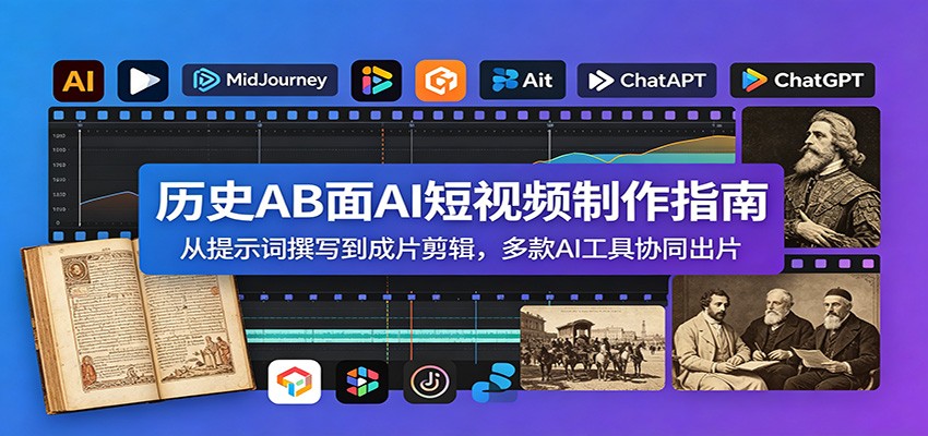 历史AB面AI短视频制作指南：从提示词撰写到成片剪辑，多款AI工具协同出片-米壳知道—知识分享平台
