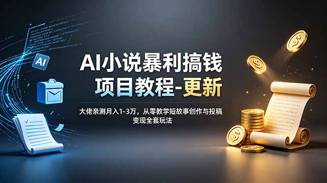 AI小说暴利搞钱项目教程-更新，大佬亲测月入1-3万，从零教学短故事创作与投稿变现全套玩法-米壳知道—知识分享平台