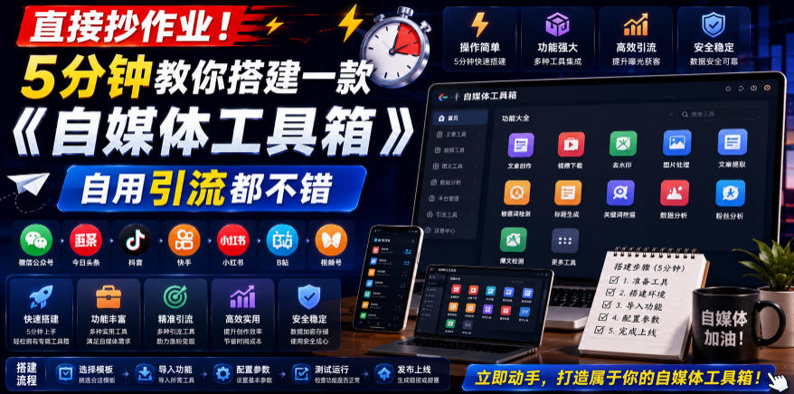 直接抄作业！5分钟教你搭建一款《自媒体工具箱》，自用引流都不错-米壳知道—知识分享平台