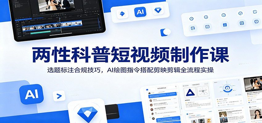 两性科普短视频制作课：选题标注合规技巧，AI绘图指令搭配剪映剪辑全流程实操-米壳知道—知识分享平台
