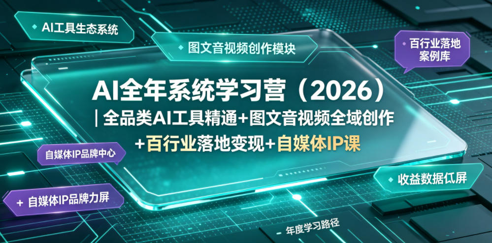 AI全年系统学习营(2026)｜全品类AI工具精通+图文音视频全域创作+百行业落地变现+自媒体IP打造年度进阶大课-米壳知道—知识分享平台