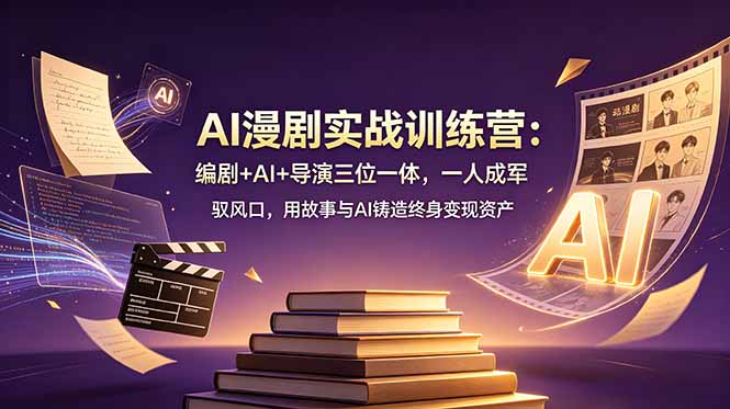 AI漫剧实战训练营：编剧+AI+导演三位一体，一人成军 驭风口，用故事与AI铸造终身变现资产-米壳知道—知识分享平台